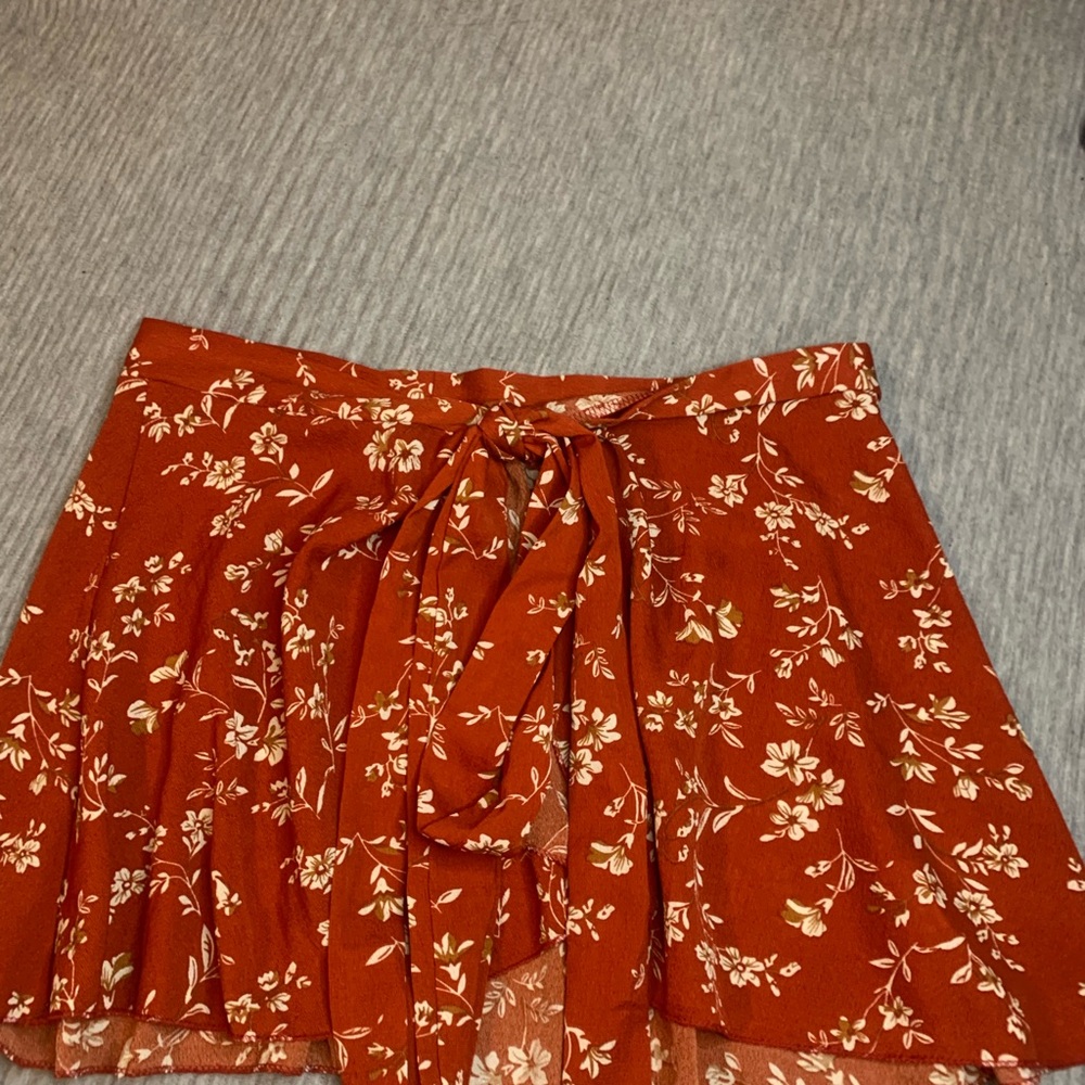 Floral Red Skirt